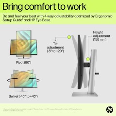HP E27U G5 Computer Monitor 686 (6N4D3AT#ABB) - Stunning Visuals, Ultimate Productivity